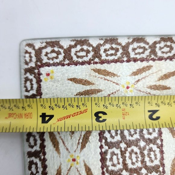 Tara Temptations Old World Tempered Glass Trivet Cutting Tray Lot of 2 Brown 7" - Picture 5 of 5